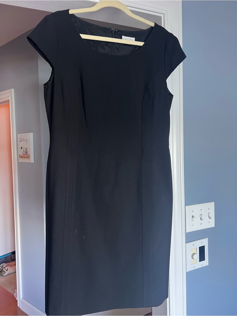 Tahiti Classic Black Cap-Sleeve Sheath Dress